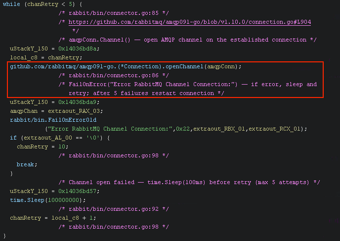 RabbitMQ connection